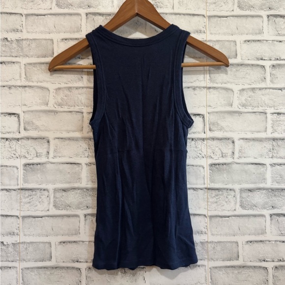 Women’s A new day high neck textured tank top (navy blue, Small) - Picture 2 of 4